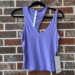 Lululemon Cut Out Shoulder Lavender Yoga Tank Top